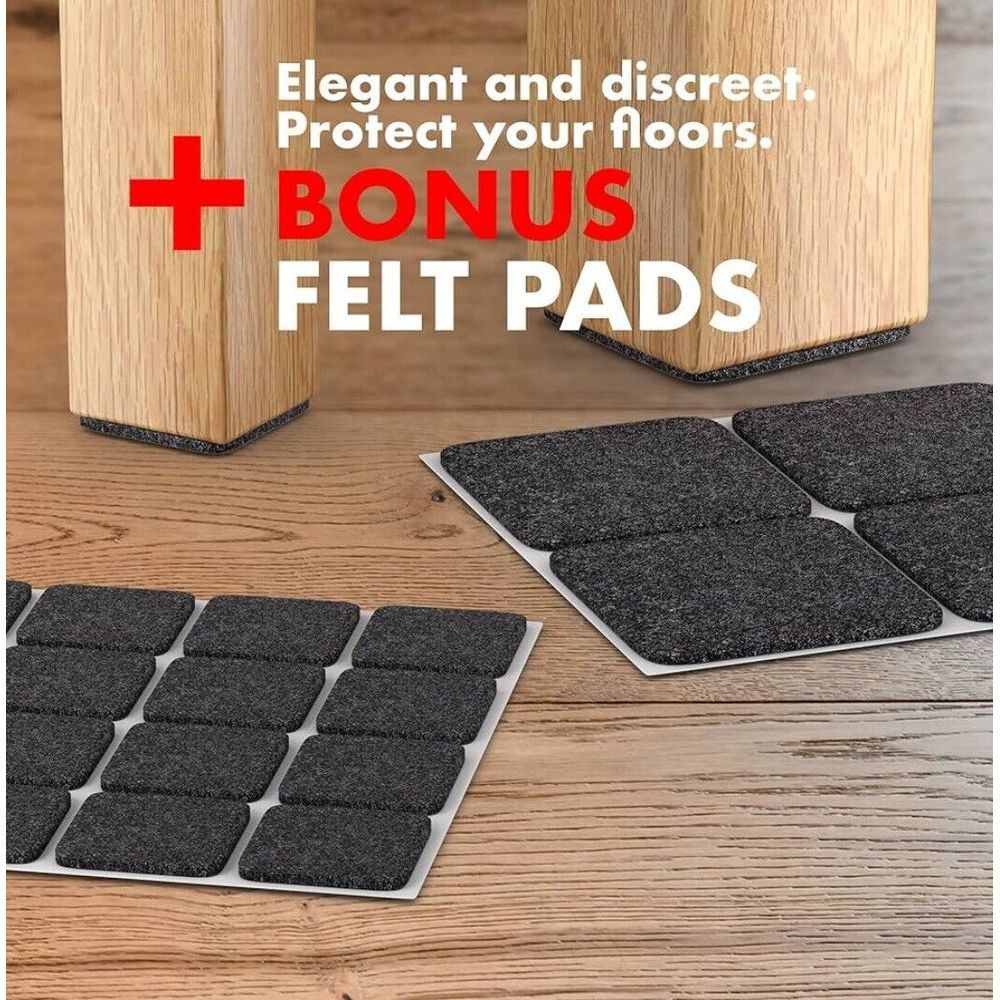 US AND YOU Silicone Chair Leg Floor Protectors - 16 Chair Caps and 36 Extra Felt - Picture 2 of 4